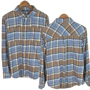 BF1458 Men’s Alpine Design Plaid Flannel Button Down Shirt L